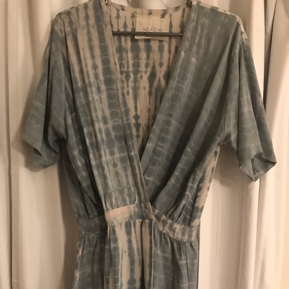 Acacia Swimwear silk dress blue/white